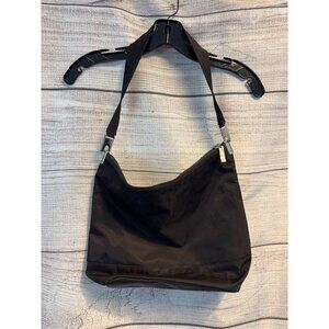 DKNY Black Nylon Shoulder Bag With Metal Accents